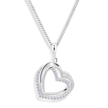 Modesi Colier cu inimi cu pietre de zircon M43059 (lănțișor, pandantiv)
