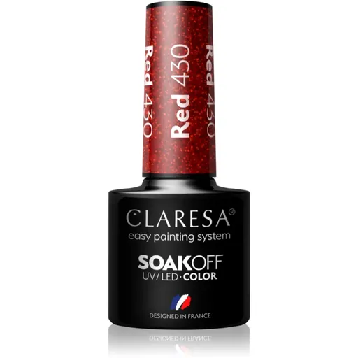 Claresa SoakOff UV/LED Color Rainbow Explosion lac de unghii sub forma de gel culoare Red 430 5 g