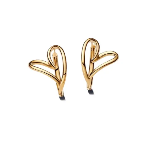 Pandora Cercei rotunzi placați cu aur inimi Shine 263807C00