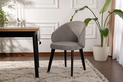 Set scaune 2 piese, Hanah Home, Bentley, Gri/Negru