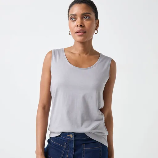 Top de culoare uni cu bretele late