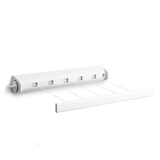 Uscator de rufe retractabil cu montare pe perete, Brabantia, Pull-out White, 22 m capacitate de uscare, polipropilena/otel, alb