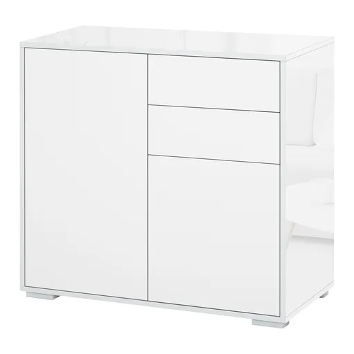 Dulapior cu sertare si 2 Dulapioare cu polite reglabile, Deschidere prin Presiune 79x36x74cm HOMCOM | Aosom Romania