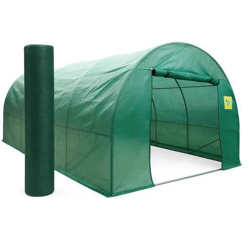Pachet solar gradina, sera legume 10 x 3 x 2m, otel galvanizat + Plasa de umbrire 80%, 80g/mp, 2x20m, material HDPE, protectie UV, Micul Fermier