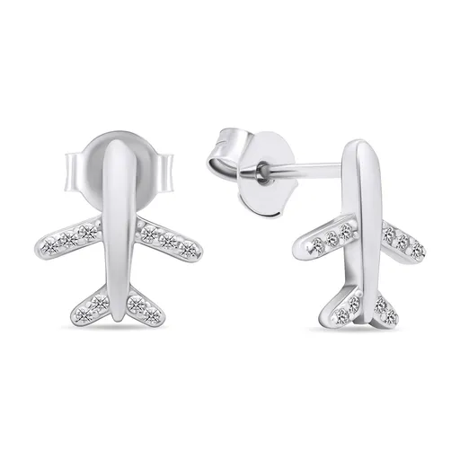 Brilio Silver Cercei moderni din argint cu pietre transparente de zircon EA594W