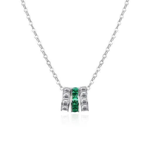 Agato Colier elegant din argint cu zircon AGT-N039WGR