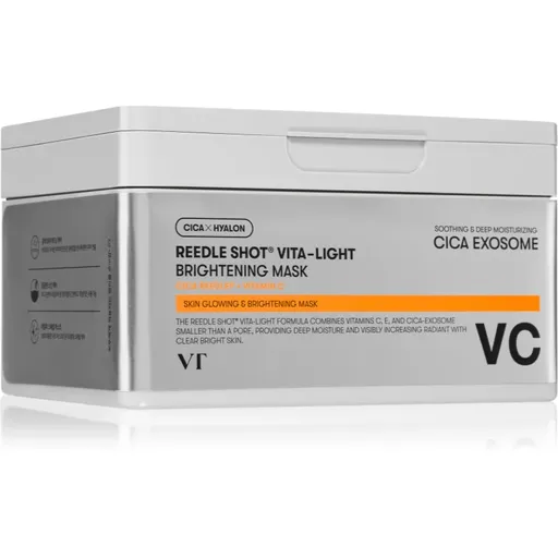 VT Cosmetics Reedle Shot Vita-Light Brightening Mask mască textilă iluminatoare cu vitamina C pachet mare 30 buc