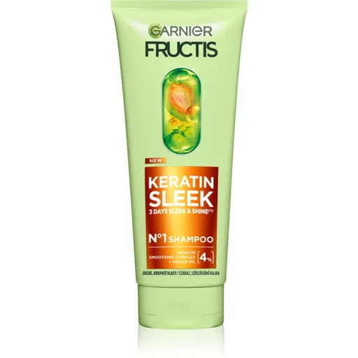 Garnier Fructis Keratin Sleek șampon pentru păr uscat și fragil 200 ml