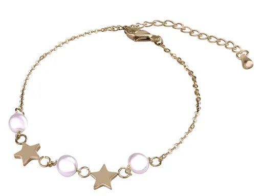 Troli Brățară fină placată cu aur cu perle