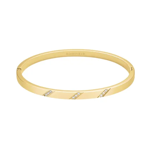 Rosefield Brățară solidă placată cu aur decorată cu cristale JBLCG-J1043