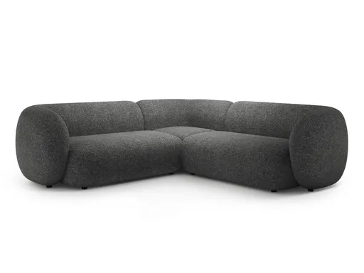 Coltar simetric 5 locuri, Kate, Micadoni Home, 252x252x76 cm, tesatura structurata, gri inchis melanj