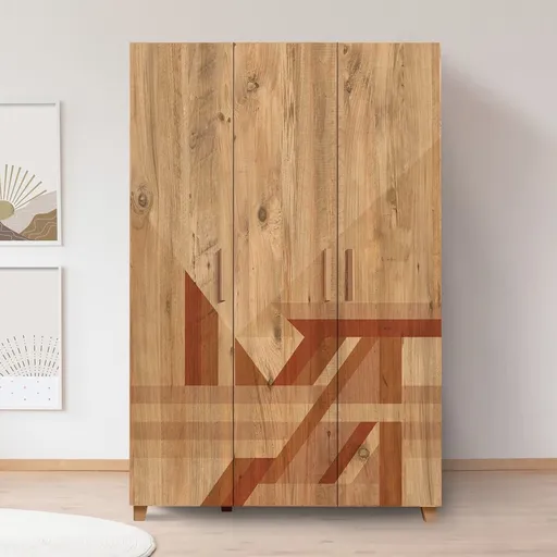 Dulap pentru haine, Vella, Leva Flow, 120 x 189 x 48 cm, pal melaminat, multicolor