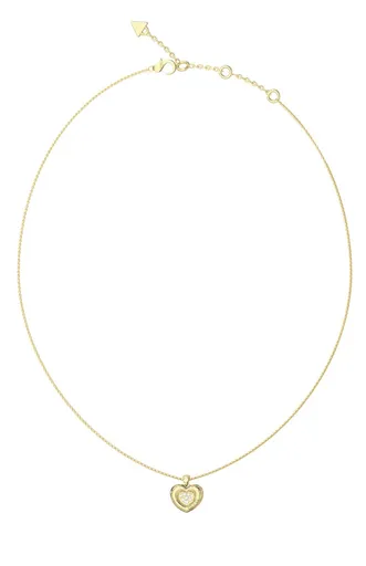 Guess Colier decent placat cu aur cu inimioară L.O.V.E. JUBN05463JWYGT/U