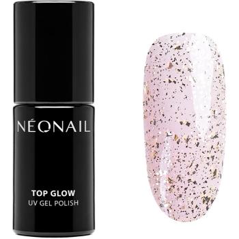 NEONAIL Top Glow lac gel de unghii pentru acoperirea superioară culoare Gold Flakes 7,2 ml