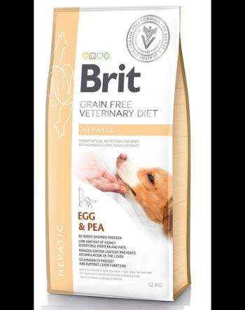 BRIT Veterinary Diets Dog Hepatic Dieta veterinara pentru caini adulti cu insuficienta hepatica, mazare si oua 12 kg