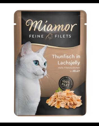 MIAMOR Felinets pliculeț hrana umeda pisici, cu aspic de ton și somon 100 g