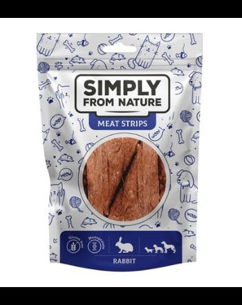 SIMPLY FROM NATURE Meat Strips Benzi de carne de iepure pentru caini 80 g