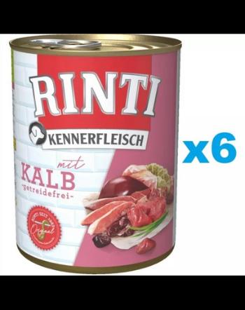 RINTI Kennerfleisch Veal carne de vitel 6x800 g hrana caine