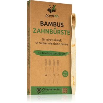 Pandoo Bamboo Toothbrush Periuta de dinti de bambus Medium Soft 4 buc