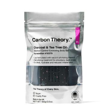 Carbon Theory Săpun exfoliant pentru corp Charcoal & Tea Tree Oil Breakout Control (Exfoliating Body Bar) 100 g