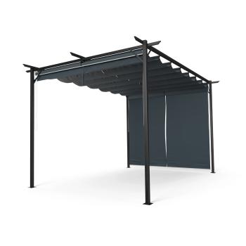 Blumfeldt Pantheon Robust Pergola, 3x4 m Oțel vopsit în câmp electrostatic, rezistent la intemperii, cu rulouri laterale.