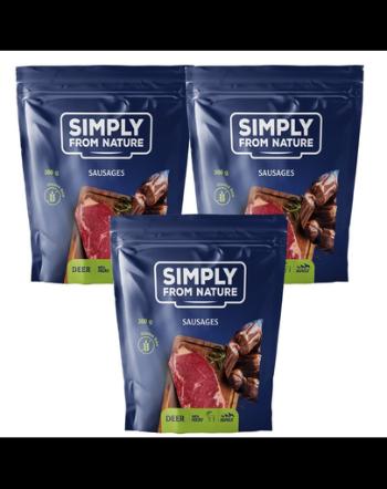 SIMPLY FROM NATURE Recompense carnaciori pentru caini, cu carne de caprioara 3x300 g