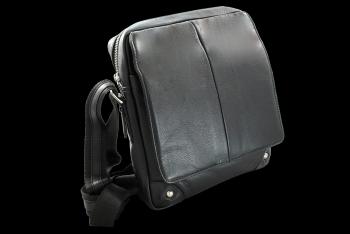 Veľký čierny kožený pánsky crossbag 215-1918-60