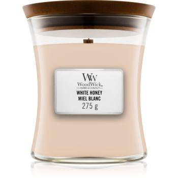 Woodwick White Honey Miel Blanc lumânare parfumată cu fitil din lemn 275 g