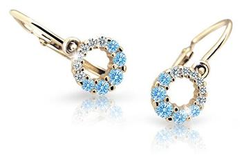 Cutie Jewellery Cercei din aur pentru copii C2154-10-X-1 albastră deschisă