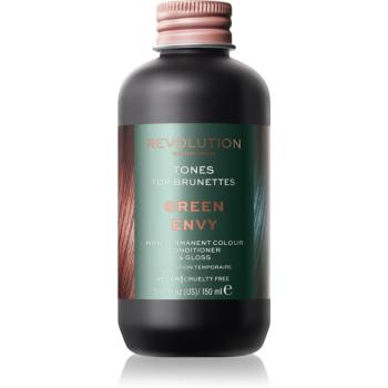 Revolution Haircare Tones For Brunettes balsam pentru tonifiere pentru nuante de par castaniu culoare Green Envy 150 ml