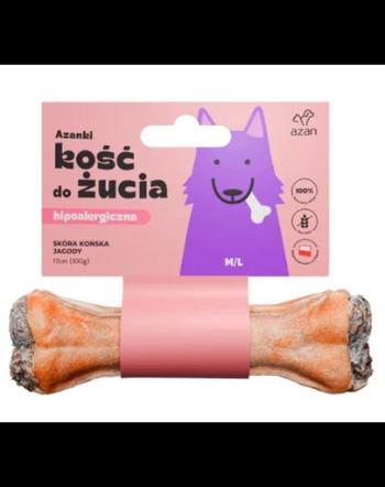 AZANKI Os din piele de cal pentru caini M/L 17cm