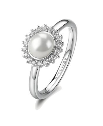 Brosway Inel din argint cu zirconi și perlă Fancy Infinite White FIW148 54 mm