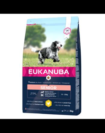 EUKANUBA Caring Senior Medium Breed hrana uscata caini seniori talie medie, bogat in pui 3kg