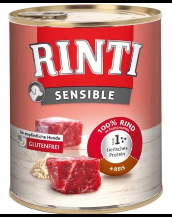 RINTI Sensible hrana caini, vita si orez 6x800 g + geanta GRATIS