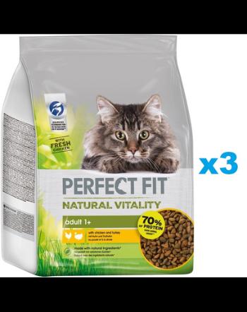PERFECT FIT Natural Vitality 3x2,4 kg hrana pui si curcan pentru pisica adulta