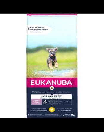 EUKANUBA Puppy Grain Free pentru talie mica/medie S/M 12 kg hrana pentru catelusi