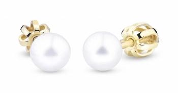 Cutie Jewellery Cercei din aur galben cu perle Z3003/4 0,5 cm