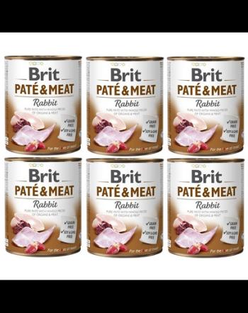 BRIT Pate&amp;Meat rabbit 6 x 800 g Conserva pentru caine, cu iepure