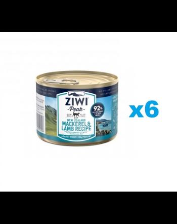 ZIWIPEAK Cat Mackerel&amp;Lamb hrana umeda pisica 6x185 g macrou si miel