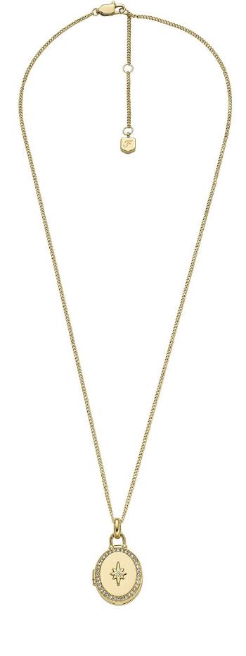 Fossil Colier placat cu aur Medalion cu cristale Sadie Locket JF04735710