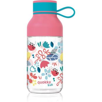 Quokka Ice Kids biberon cu dispozitiv de prindere Flowers 430 ml