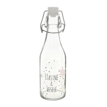 Orion Láhev s klip uzávěrem Vločka červená, 0,29 l, 290 ml