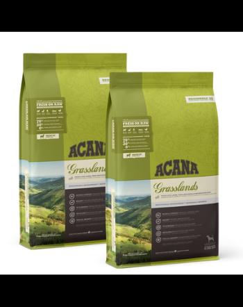 ACANA Grasslands Dog hrana uscata caini adulti, cu miel si rata 22,8 kg (2 x 11,4 kg)