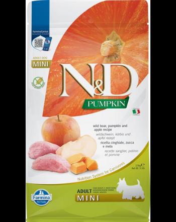 FARMINA N&amp;D GF Adult Mini Pumpkin Boar&amp;Apple hrana uscata caini adulti talie mica, dovleac, mistret si mar 2.5 kg