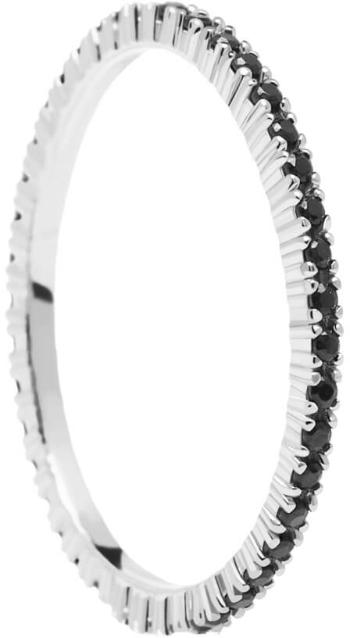 PDPAOLA Inel de argint cu zirconii negre Negru Essential Silver AN02-348 54 mm