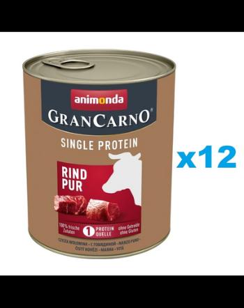 ANIMONDA Gran Carno Single Protein Adult Beef pur 12x800 g Pachet conserve pentru caine, cu vita