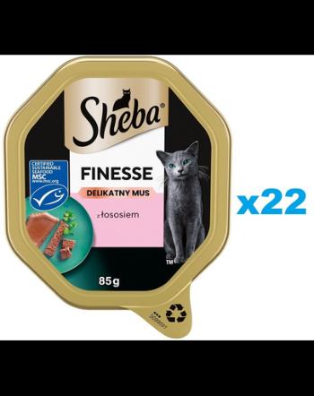 SHEBA Finesse mousse fin cu somon 22x85 g hrana umeda pisici adulte