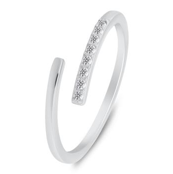 Brilio Silver Inel deschis elegant, cu zirconi transparente RI035W