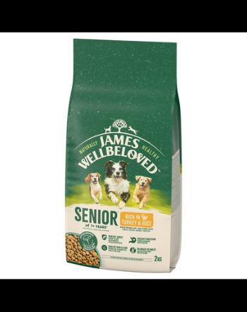 JAMES WELLBELOVED Senior 2 kg hrana completa caini in varsta &gt;7 ani bogata in curcan si orez