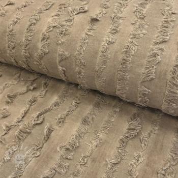 Bavlnená látka s ľanom Vintage Fringe Stripe naturals